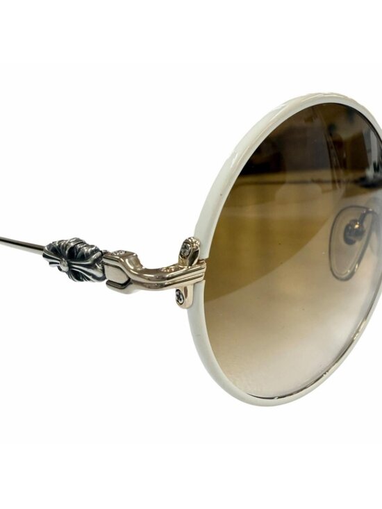 Chrome Hearts Ovaryeasy 925 Floral Temple Round Gradient Lens Sunglasses White main image 7